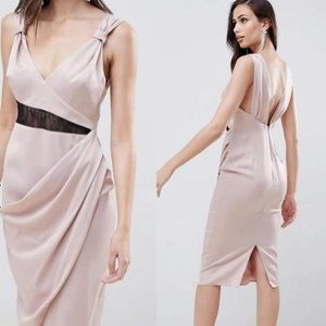 ASOS Satin Midi Dress w/ Lace